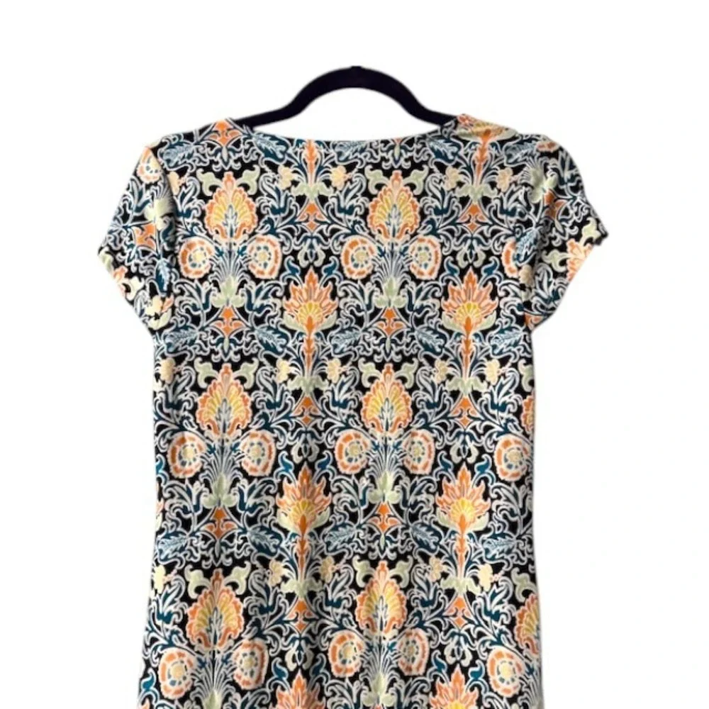 Ornate Floral Motif PS Dress Geometric Artsy‎ Boho Eclectic Resort Cruise Party